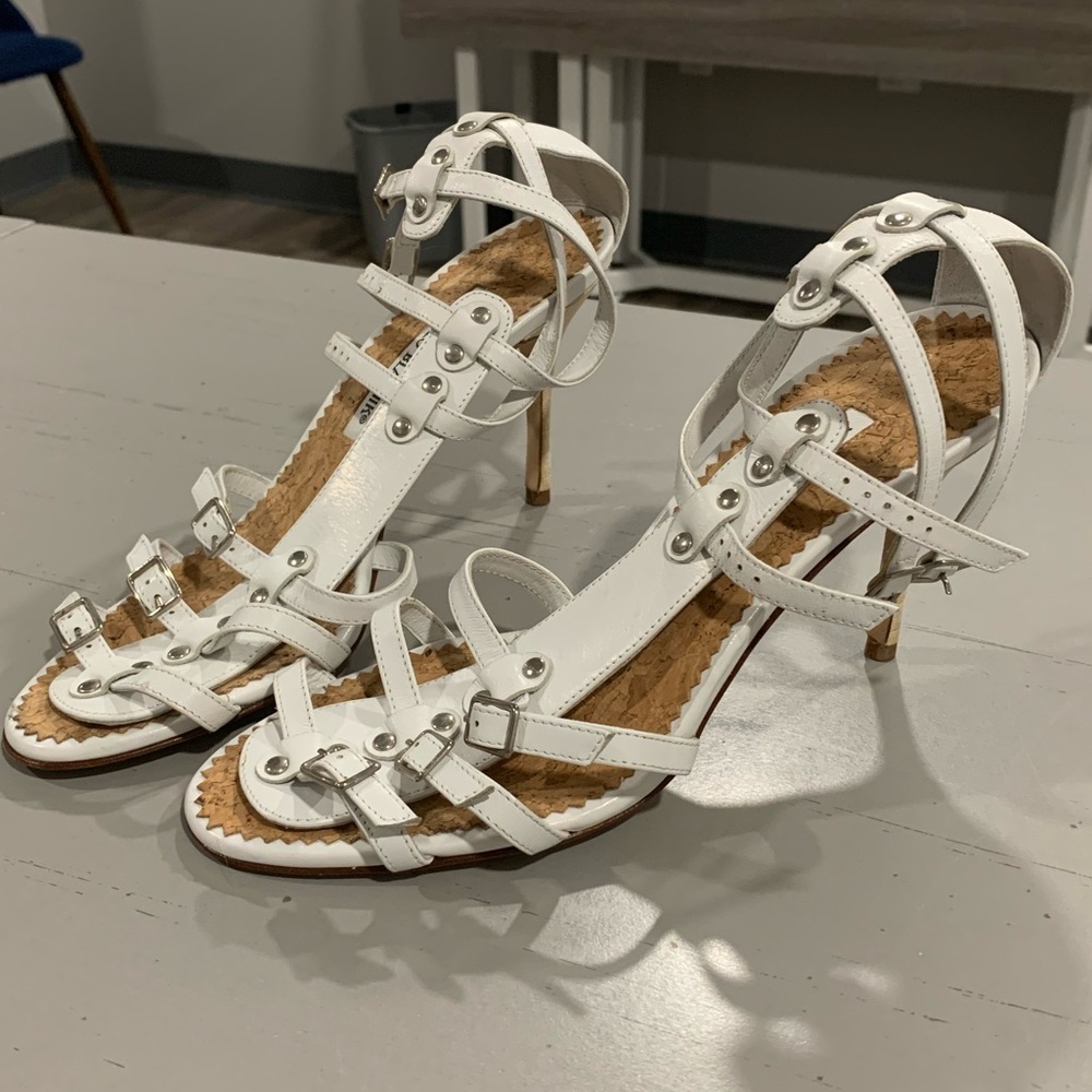 Manolo Blahnik White Strappy Sandals